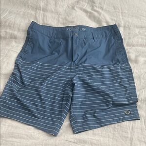 Wave Zone Blue Striped Board Shorts Size 34